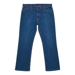 VTG Corked‎ Jeans Men 44x31 Y2K Baggy Hip Hop Denim Embroidered Red White Stitch
